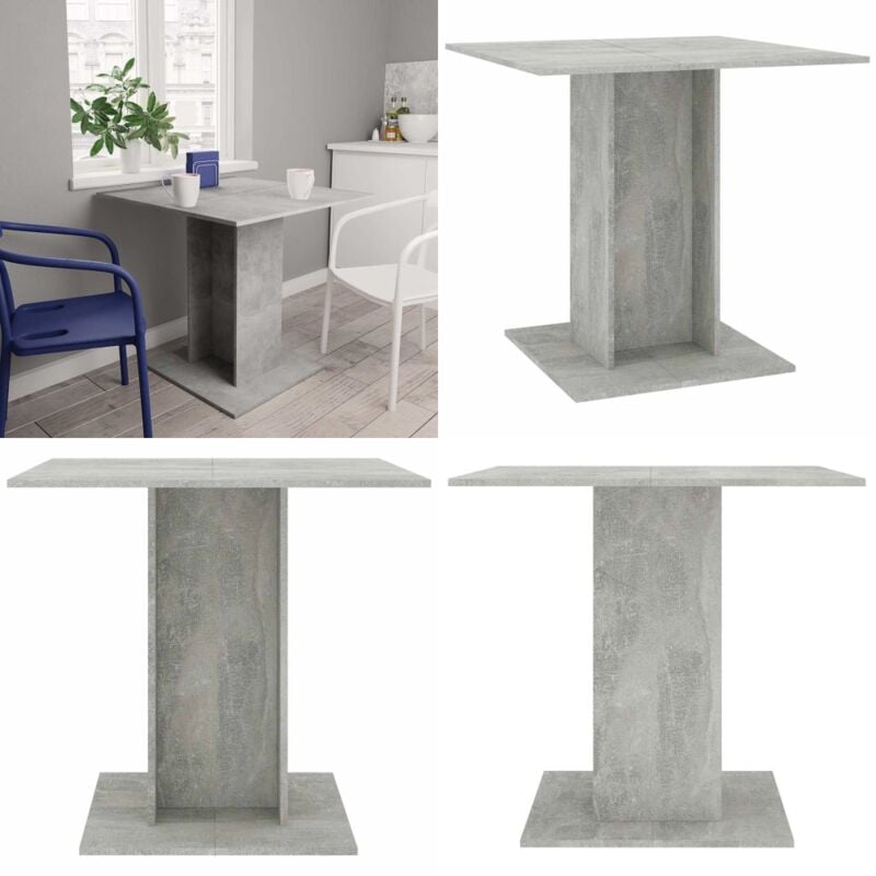 Vidaxl - Esstisch Betongrau 80x80x75 cm Holzwerkstoff - Esstisch - Beton Tisch - Wohnzimmer Möbel - Holzwerkstoff Tisch - Quadratischer Esstisch