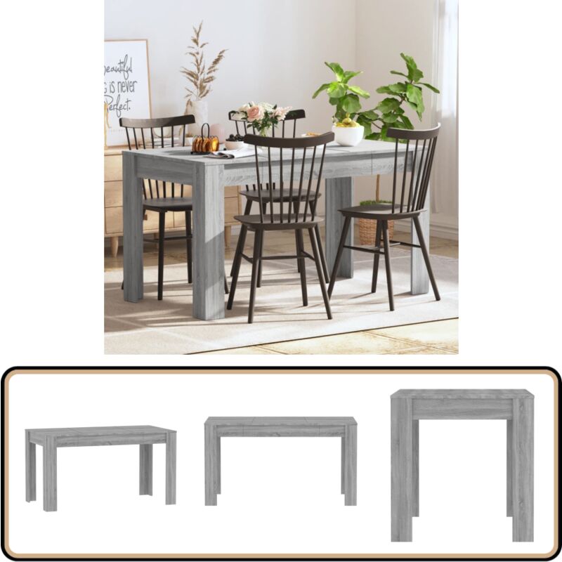 Esstisch Grau Sonoma 140x74,5x76 cm Holzwerkstoff - Esstisch - Holztisch - Wohnzimmertisch - Küchentisch - Grau
