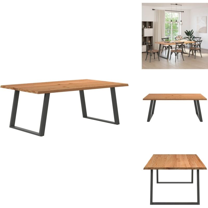 Vidaxl - Esstisch mit Baumkanten 200x120x74 cm Massivholz Eiche Rechteck - Esstisch - Esstische - Küchentisch - Esszimmertisch
