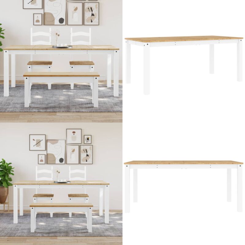 Esstisch Panama Weiß 180x90x75 cm Massivholz Kiefer - Esstisch - Holzmöbel - Kiefernholz - Weißer Esstisch - Panama Serie - Home & Living