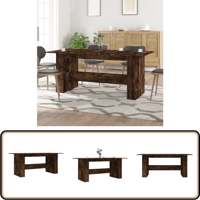 Esstisch Räuchereiche 180x90x76 cm Holzwerkstoff - Esstisch - Holztisch - Küchentisch - Wohnzimmertisch - Rauchereiche Möbel