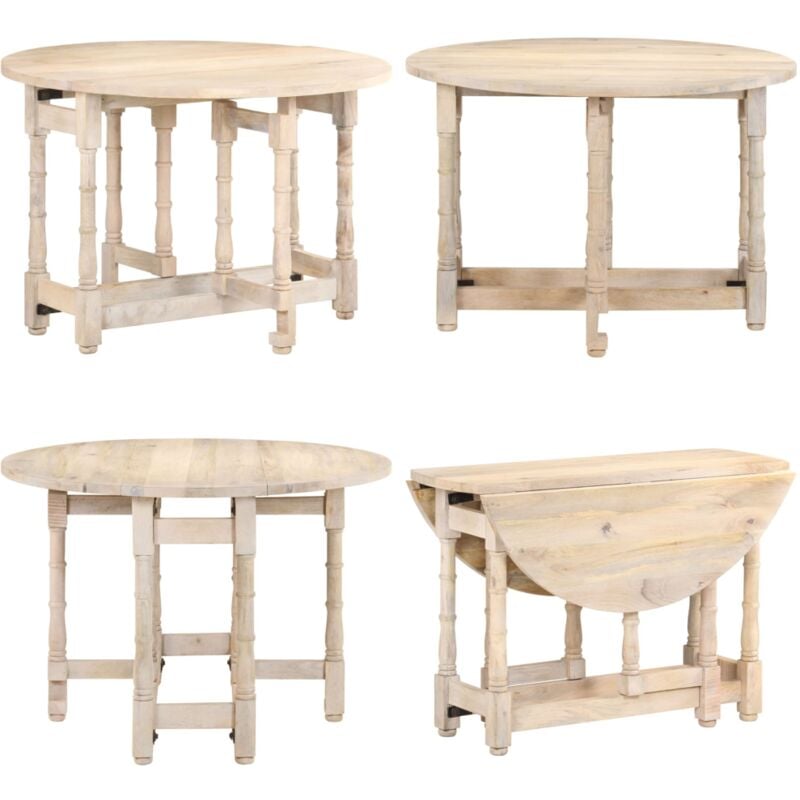 Vidaxl - Esstisch Rund 110x76 cm Mango Massivholz - Holz Esstisch - Esstisch Rund - Mango Holzt Tisch - Wohnzimmertisch - Küchentisch - Home & Living