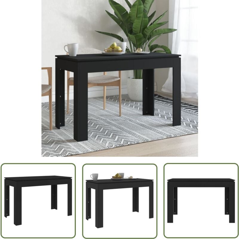 The Living Store Esstisch Schwarz 120x60x76 cm Holzwerkstoff - Esstisch - Holzwerkstoff Tisch - Schwarzer Esstisch - Moderner Esstisch - Küchentisch