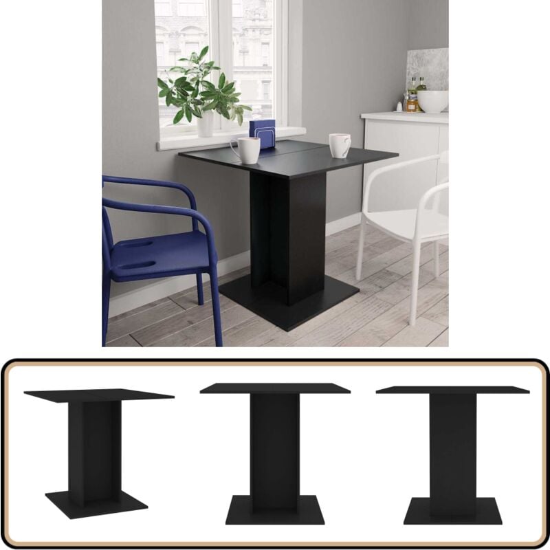 Vidaxl - Esstisch Schwarz 80x80x75 cm Holzwerkstoff - Esstisch - Holztisch - Wohnzimmertisch - Schwarz - Rechteckiger Tisch