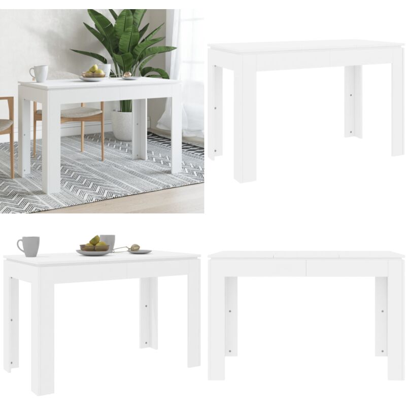 Esstisch Weiß 120x60x76 cm Holzwerkstoff - Esstisch - Weißer Esstisch - Holzwerkstoff Tisch - Küchentisch - Wohnzimmertisch - Home & Living