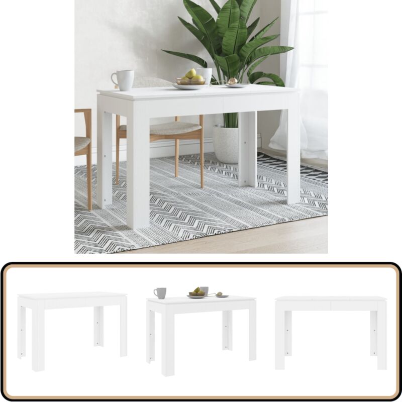 Vidaxl - Esstisch Weiß 120x60x76 cm Holzwerkstoff - Esstisch - Weißer Esstisch - Holzwerkstoff Tisch - Küchentisch - Wohnzimmertisch