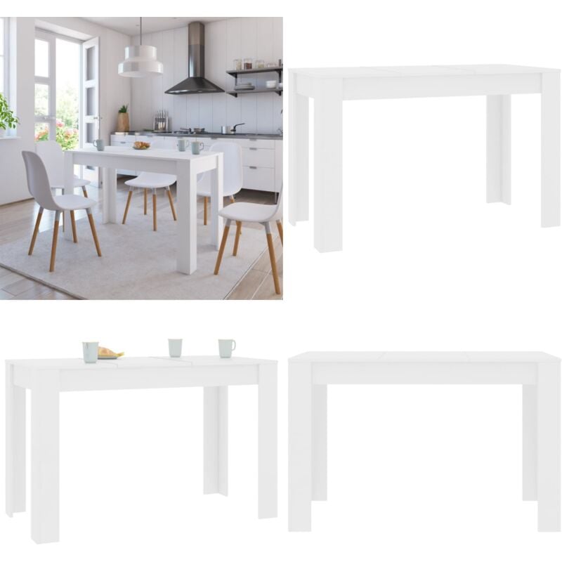 Vidaxl - Esstisch Weiß 120x60x76 cm Holzwerkstoff - Esstisch - Weißer Esstisch - Holzwerkstoff Tisch - Küchentisch - Wohnzimmertisch - Home & Living