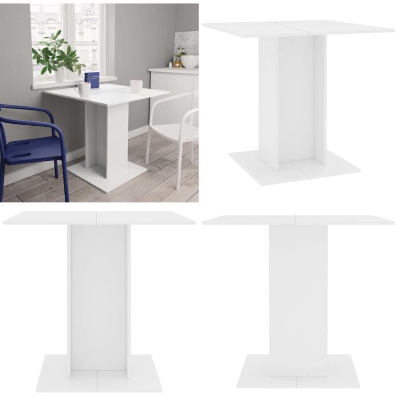 Vidaxl - Esstisch Weiß 80x80x75 cm Holzwerkstoff - Esstisch - Weißer Esstisch - Holzwerkstoff Tisch - Quadratischer Esstisch - Wohnzimmer Möbel