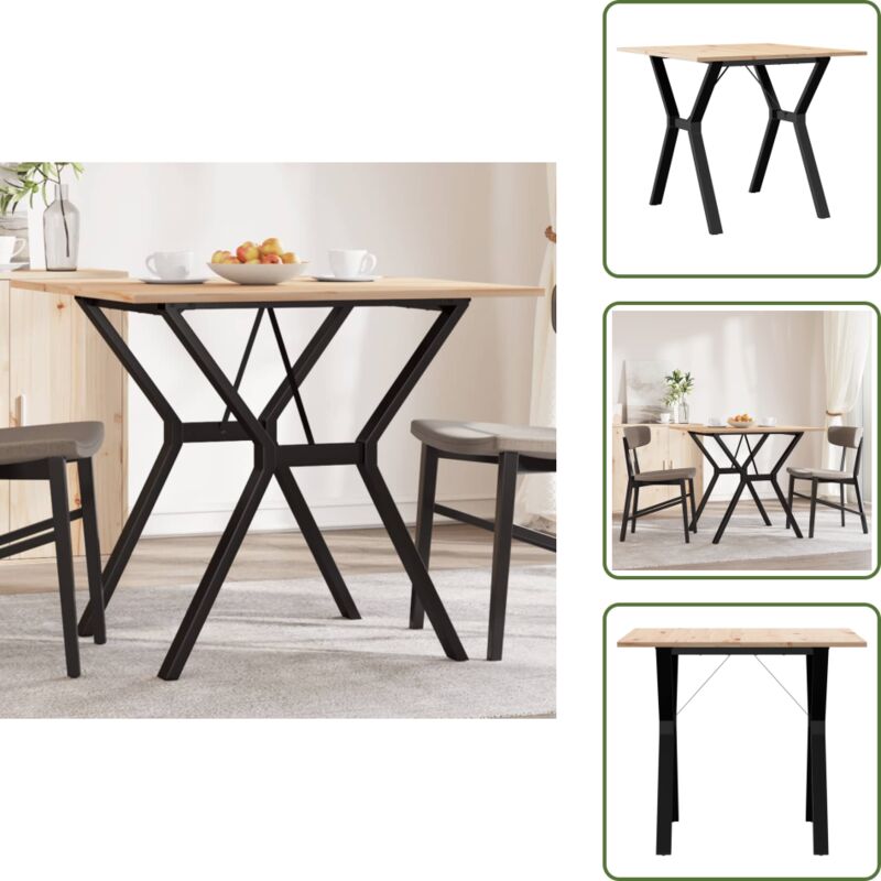 Vidaxl - Esstisch Y-Gestell 80x80x75 cm Massivholz Kiefer und Gusseisen - Esstisch - Holztisch - Kiefernholztisch - Küchentisch - Wohnzimmertisch