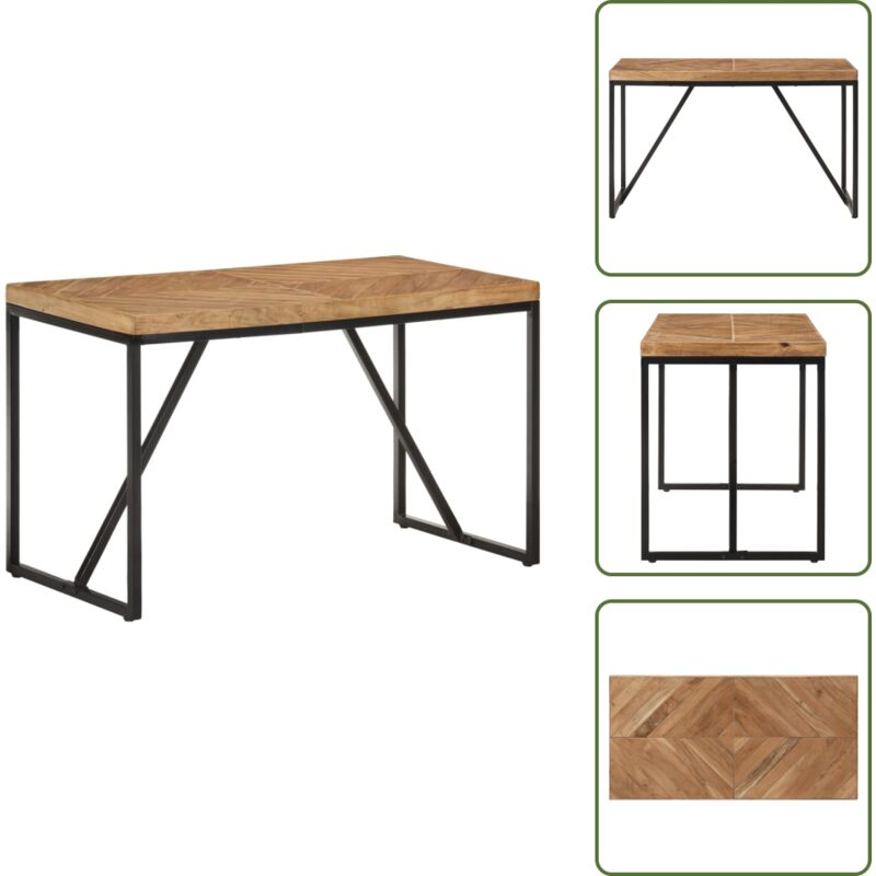 The Living Store Esstisch 120x60x76 cm Massivholz Akazie und Mango - Akazienholz Esstisch