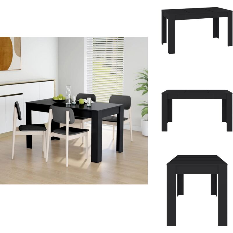 Esstisch Schwarz 140x74,5x76 cm Holzwerkstoff - Esstisch - Holztisch - Schwarzer Esstisch - Küchentisch - Wohnzimmertisch