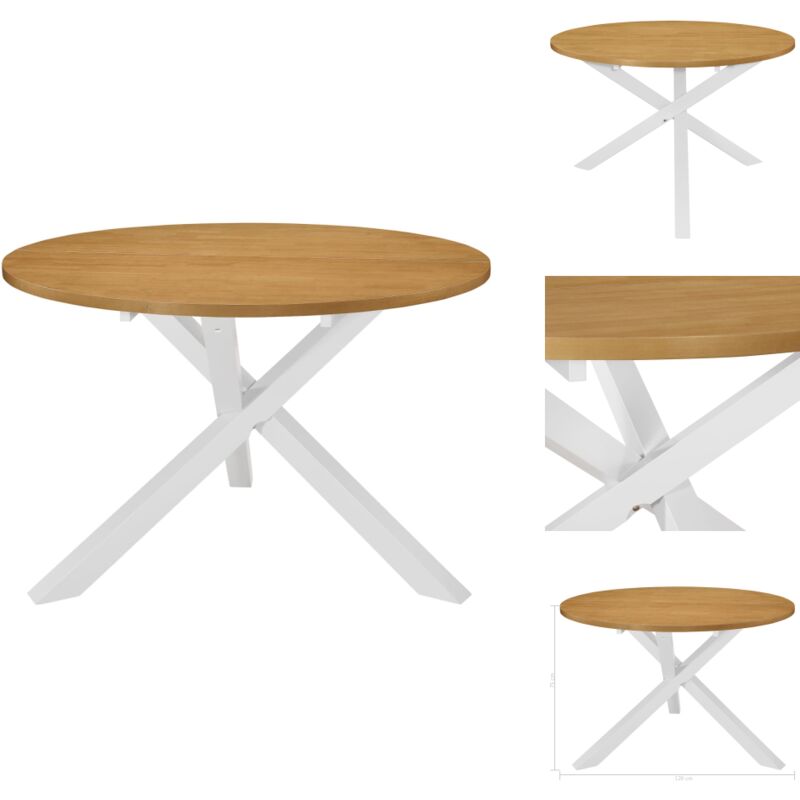 Vidaxl - Esstisch Weiß 120x75 cm mdf - Runder Esstisch - Esstisch Weiß - Esstisch Braun - Holztisch - Gummiholzmöbel