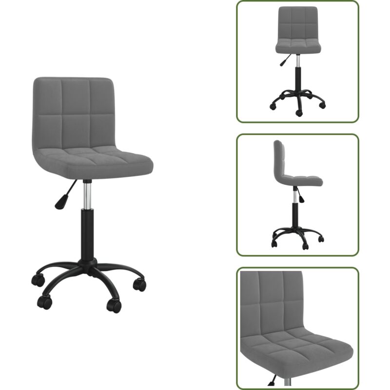 Vidaxl - Esszimmerstuhl Drehbar Dunkelgrau Samt - Esszimmerstuhl - Drehbares Stuhl - Samtsessel - Grau Stuhl - Sitz Höhenverstellbar