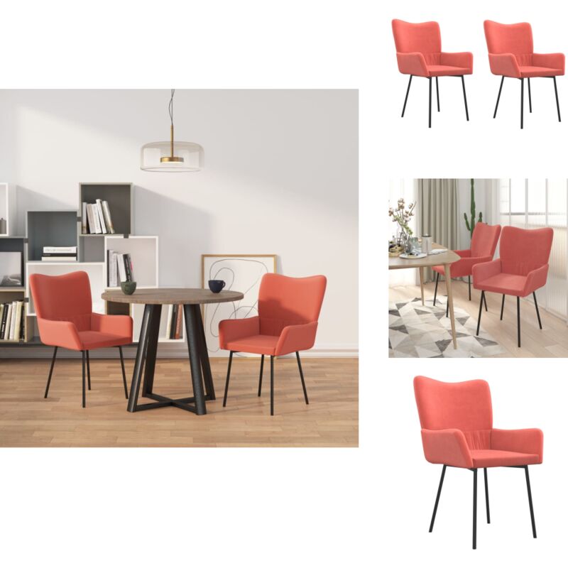 Esszimmerstühle 2 Stk. Rosa Samt - Esszimmerstühle - Rosa Sessel - Samtstühle - Bequeme Stühle - Hochwertige Stühle