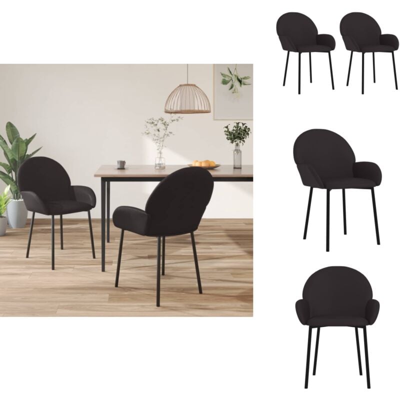 Esszimmerstühle 2 Stk. Schwarz Kunstleder - Esszimmerstühle - Küchenstühle - Stühle Schwarz - Kunstledersitze - Bequeme Stühle