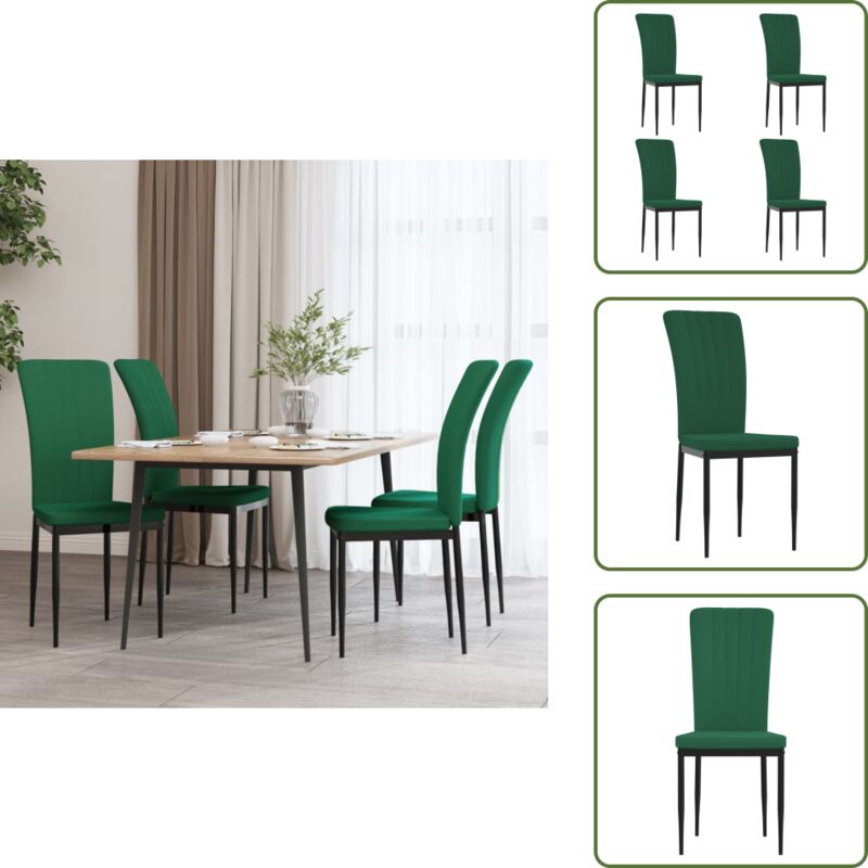 Esszimmerstühle 4 Stk. Dunkelgrün Samt - Esszimmerstühle - Samtstühle - Bequeme Stühle - Dunkelgrüne Möbel - Stühle Mit Armlehnen