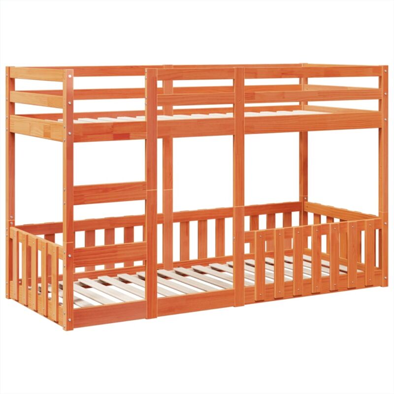 Etagenbett Wachsbraun 75x190 cm Massivholz Kiefer Vidaxl