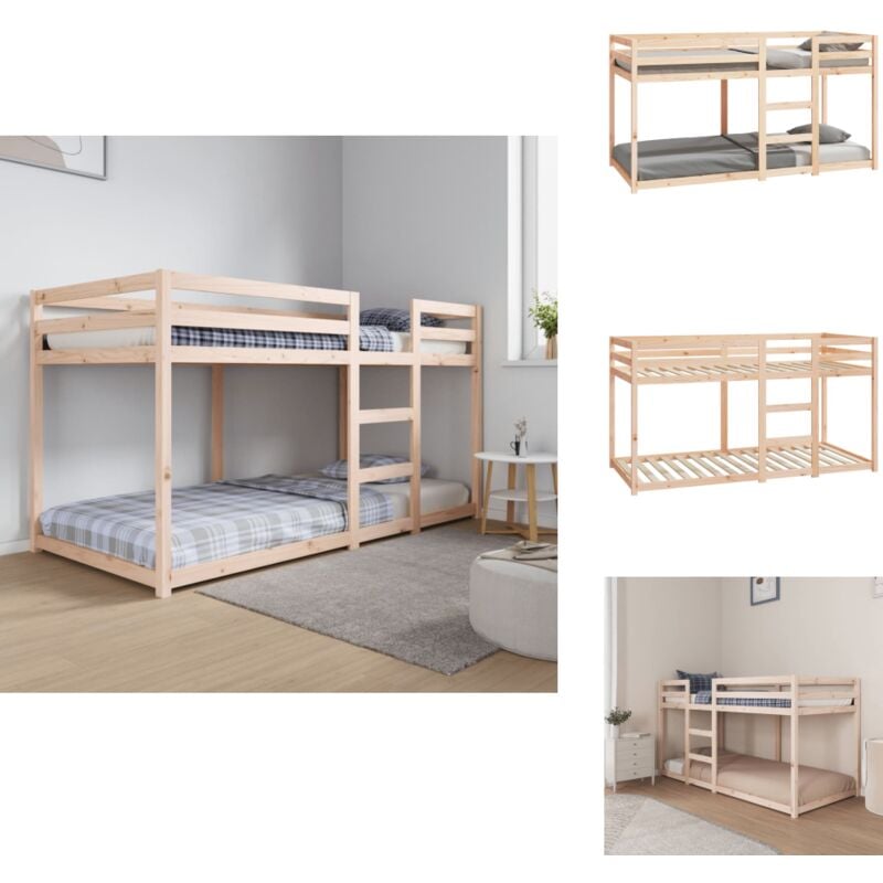 Etagenbett ohne Matratze 90x200 cm Massivholz Kiefer - Holzbett - Doppelbett - Jugendzimmer - Schlafräume - Etagenbett