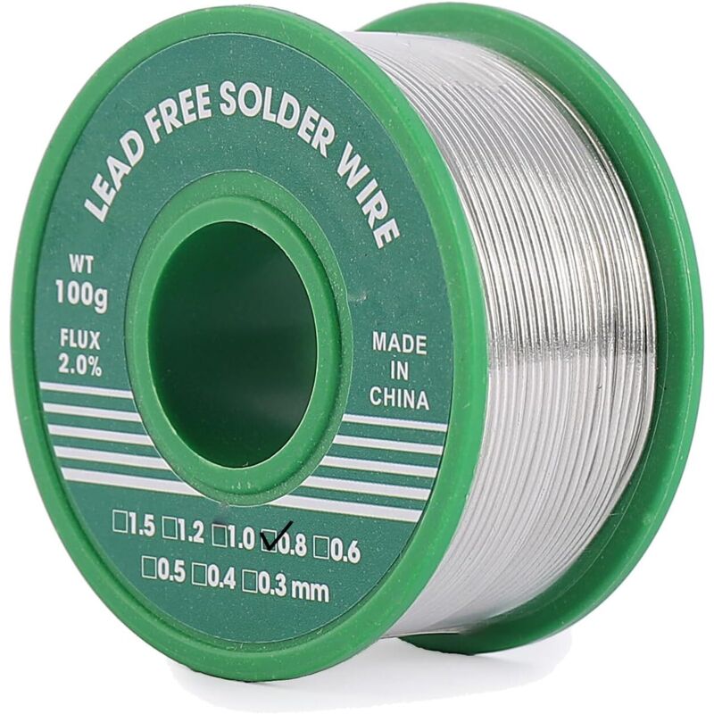 Étain à Souvonr, Fil étain von Soudure Sans Plomb 0.8mm 100g, Mince à Noyau Avec Flux von Colophane, Sn99%-Ag0.3%-Cu0.7%, Bobine d'étain à Souvonr