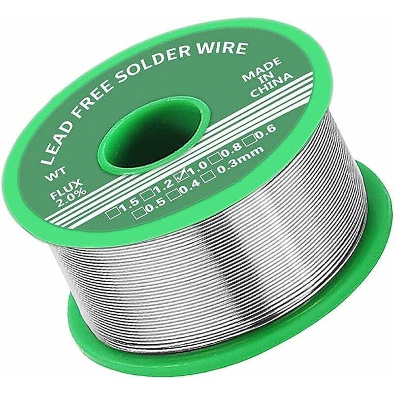 Tain de soudure 1,0 mm, étain sans plomb avec noyau de colophane, fil a souder avec flux 20 g Fil de soudure pour la réparation et le bricolage de