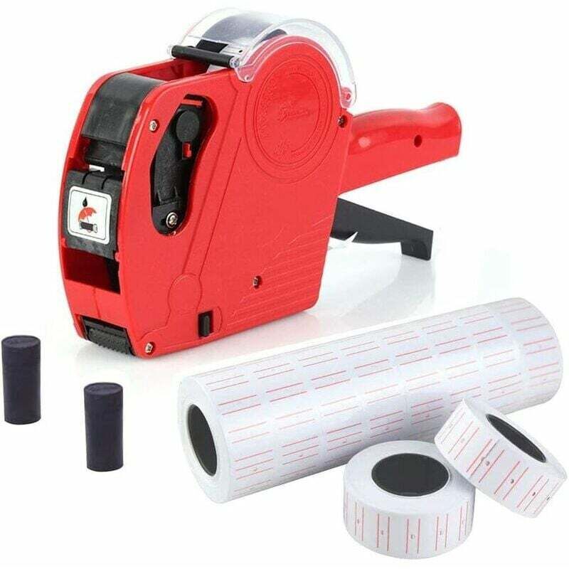Etikett, Etikettenpistole, 1 Zeile, 8 Zeichen, Einzelhandelspreis-Etikettierpistolen-Set mit 10 Etikettenrollen und 2 Tintenpatronen