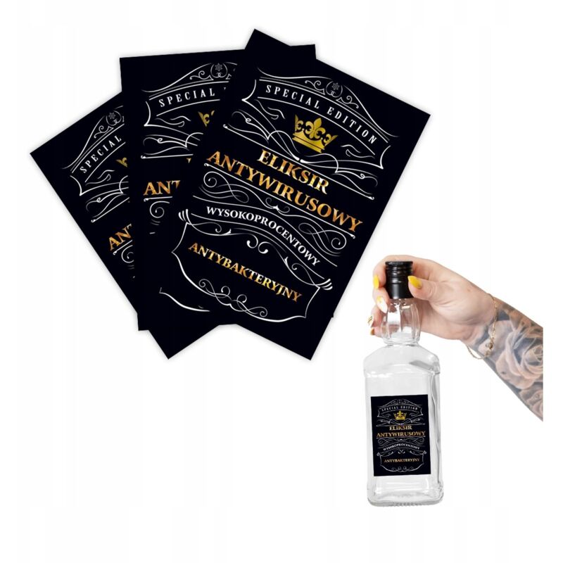 Etikettenaufkleber für Monsieur Vodka 10x - Virus-Flaschenetiketten