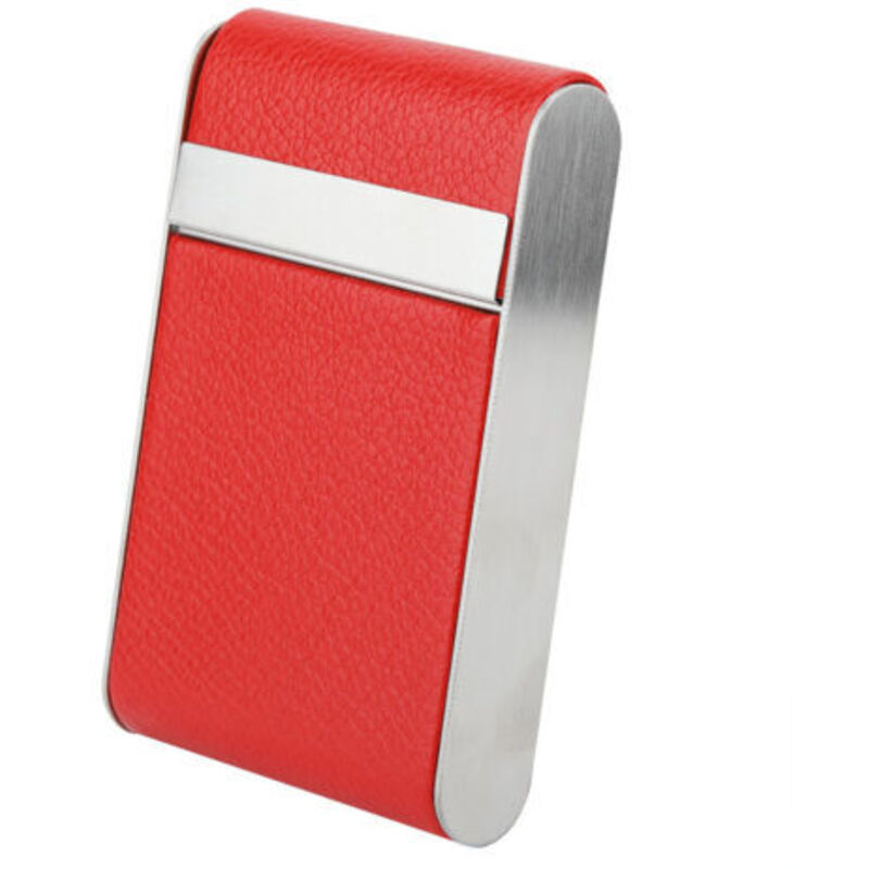 Etui aus Edelstahl für 20 Zigaretten, Damen-Zigarettenetui (rot)