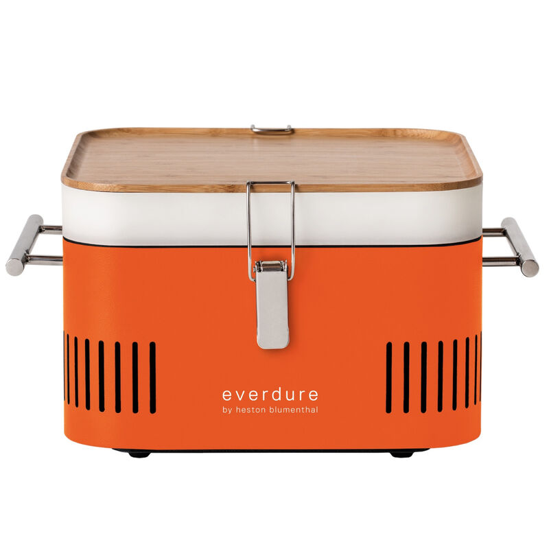 Everdure - Holzkohlegrill Cube Farbe Orange tragbar ca. 38 x 32 x 22 cm hbcubeoeu