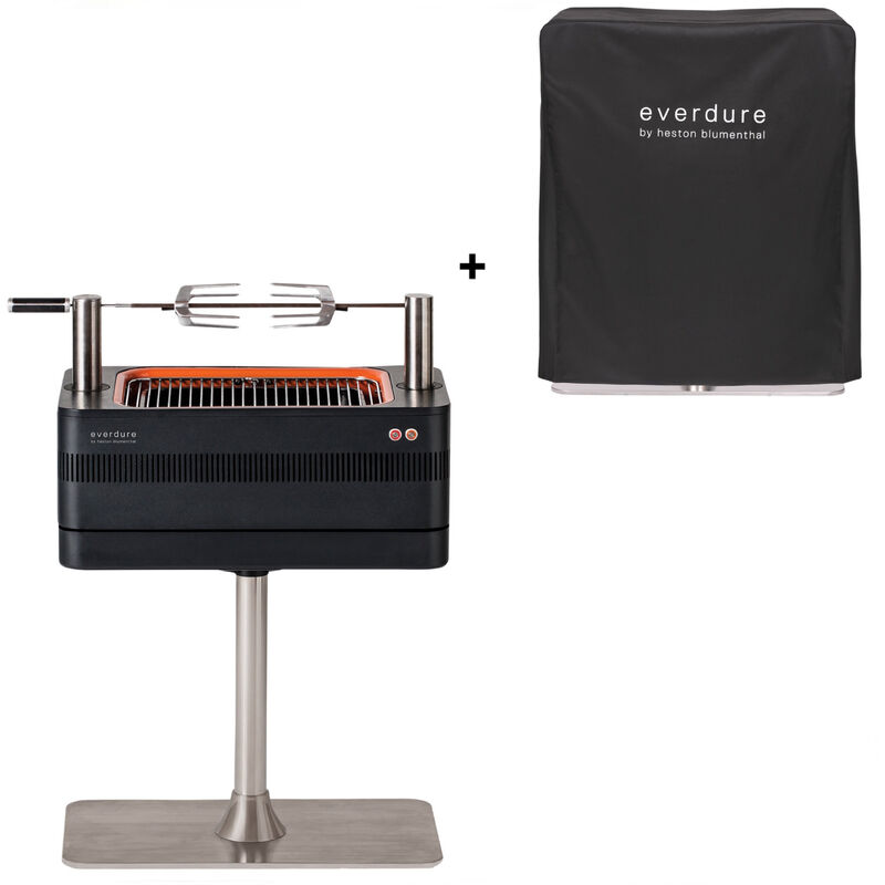 Everdure - Holzkohlegrill Fusion inkl. elektrischem Anzünder und Abdeckhaube