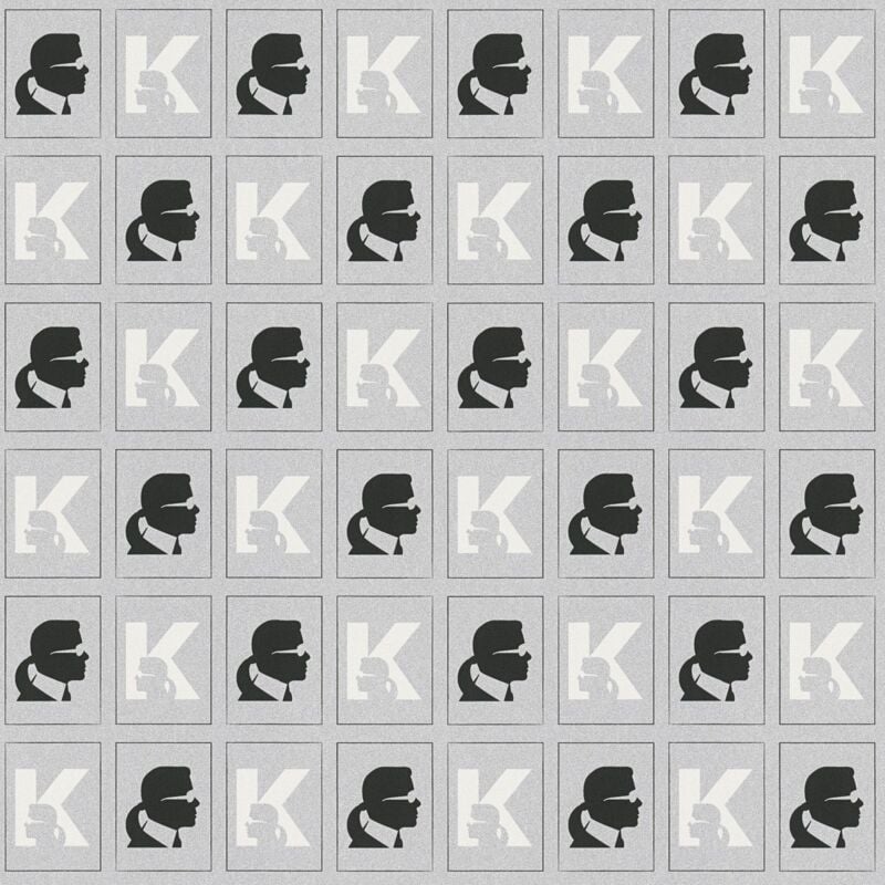 Profhome - Exklusive Luxus Tapete 378424 Vliestapete glatt in Collage-Optik glitzernd silber schwarz weiß 5,33 m2