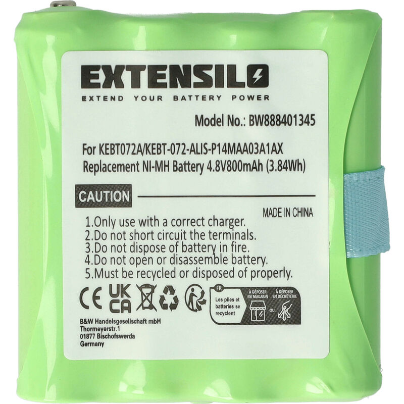 EXTENSILO Akku kompatibel mit Motorola Talkabout T40, T80 Extreme, TLKR 3, TLKR 5 Funkgerät, Walkie Talkie (800mAh, 4,8V, NiMH)