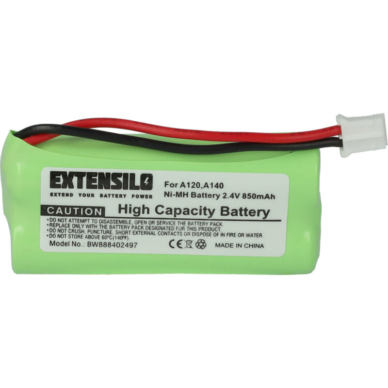 EXTENSILO Akku kompatibel mit Siemens Gigaset C240, AS150, AS150 DUO, AS150 TRIO, AS160 schnurlos Festnetz Telefon (850mAh, 2,4V, NiMH)