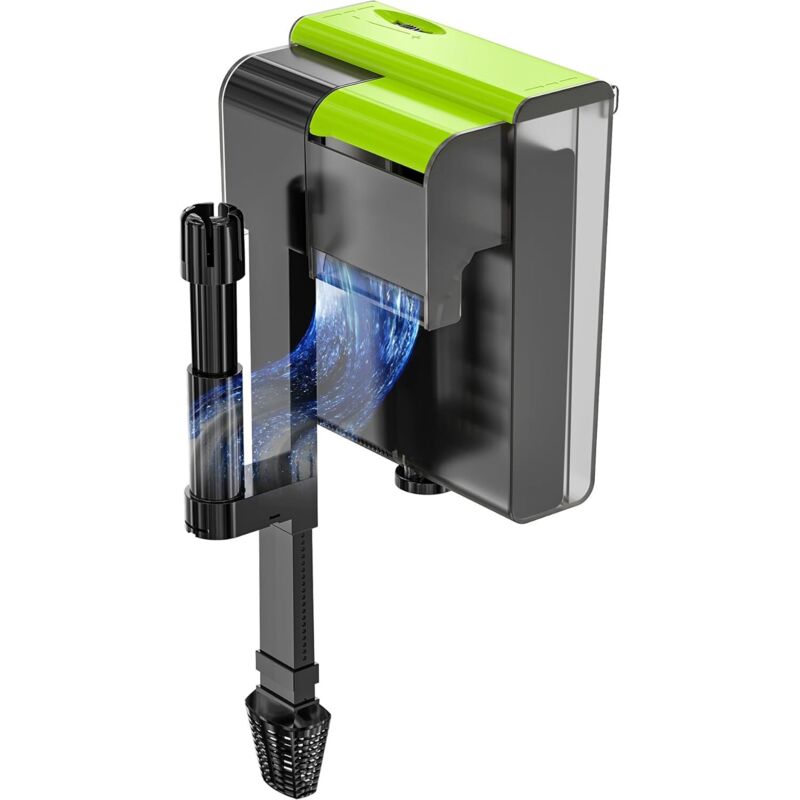 Externer Aquariumfilter mit UVC-Sterilisationsfunktion, 4-in-1-Hängefilter mit einstellbarem Durchfluss, Wasserfallfilter mit 450 Litern/Stunde,