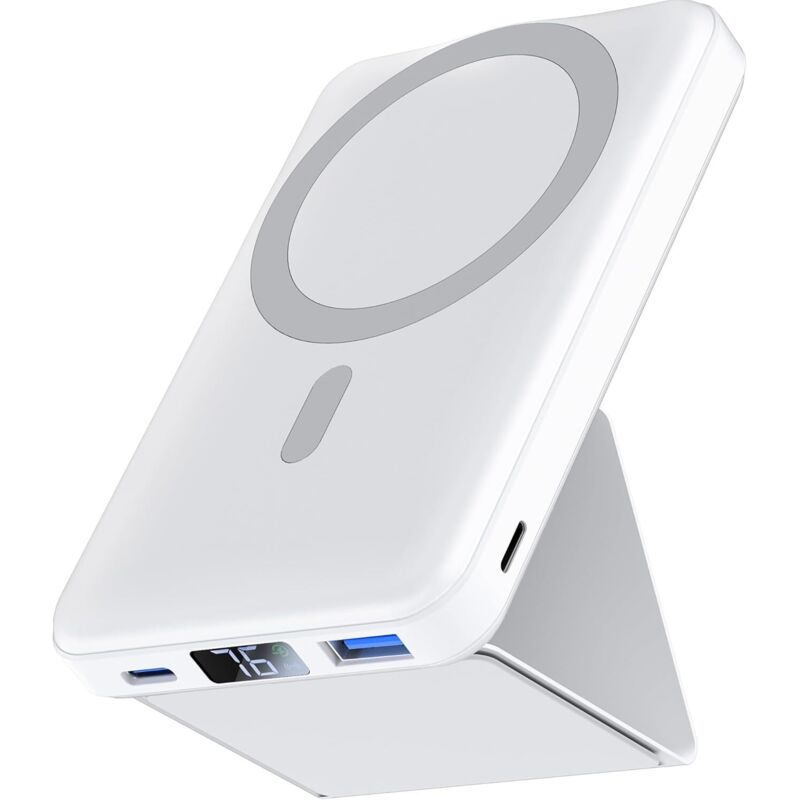 Externer iPhone-Akku, Podoru Mag-Safe Powerbank 10.000 mAh PD-Akku, 22,5 W Schnellladefunktion, kabellose Powerbank mit LED-Anzeige,