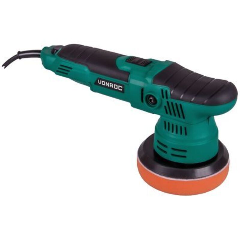 Vonroc - Exzenter-Poliermaschine 650W - Ø125mm - Sanftanlauf - Konstante Leistung - Inkl. Zubehör