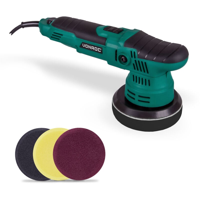 Dual Action Poliermaschine 650W – Ø125mm – Softstart – Konstante Leistung– inkl. 4 Polierpads