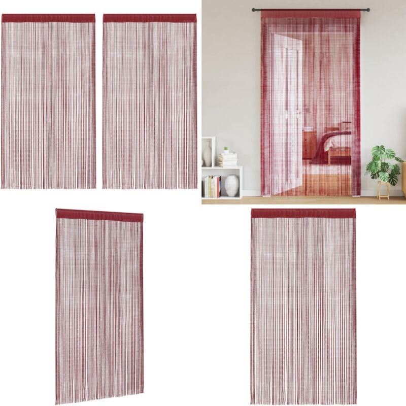 Fadenvorhänge 2 Stk. 100 x 250 cm Burgunderrot - Fensterdeko - Vorhänge - Fadenvorhänge - Wohnaccessoires - Gardinen - Home & Living