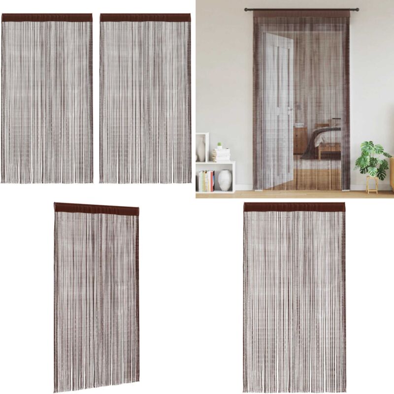 Fadenvorhänge 2 Stk. 140 x 250 cm Braun - Fensterdeko - Vorhänge Braun - Wohnaccessoires - Gardinen Günstig - Wohnzimmer Deko - Home & Living
