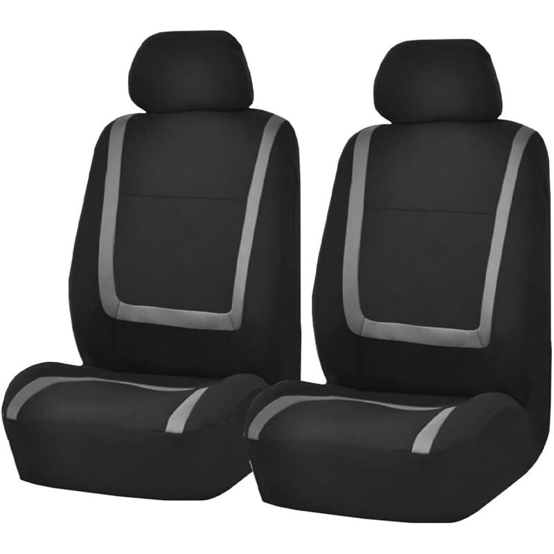 Universeller Autositzbezug Universal-Autositzbezug-Set Universelle Autositzbezüge für Fahrer und Beifahrer Interieur-Tuning-Zubehör (grau)