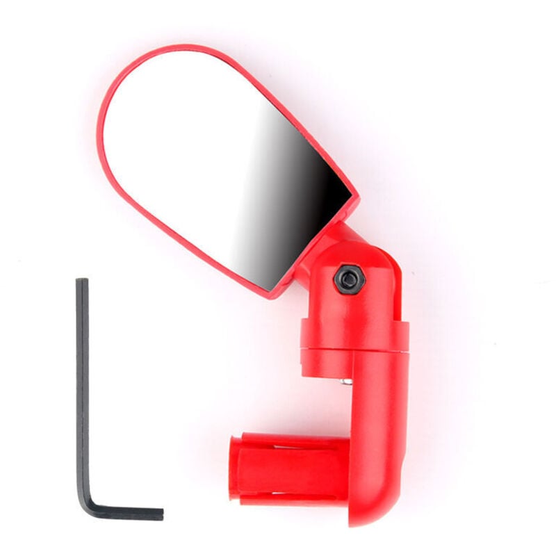 Fahrrad-Rückspiegel, faltbar, konvex, für Mountainbike, Rennrad, Rot