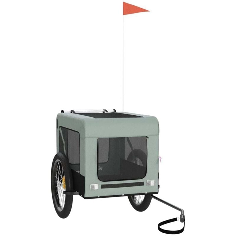 Fahrradanhänger Hunde Grau und Schwarz Oxford-Gewebe & Eisen Vidaxl