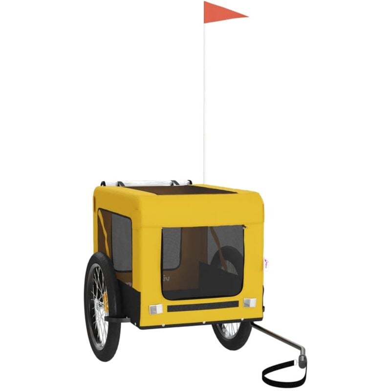 Fahrradanhänger Hunde Gelb und Schwarz Oxford-Gewebe & Eisen Vidaxl