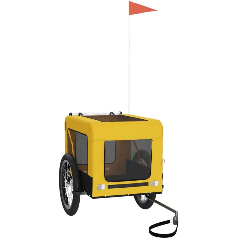 Fahrradanhänger Hunde Gelb und Schwarz Oxford-Gewebe & Eisen - Vidaxl