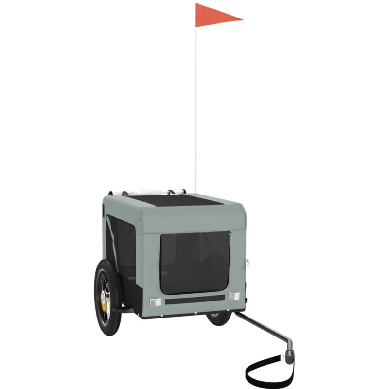 Fahrradanhänger Hunde Grau und Schwarz Oxford-Gewebe & Eisen - Vidaxl