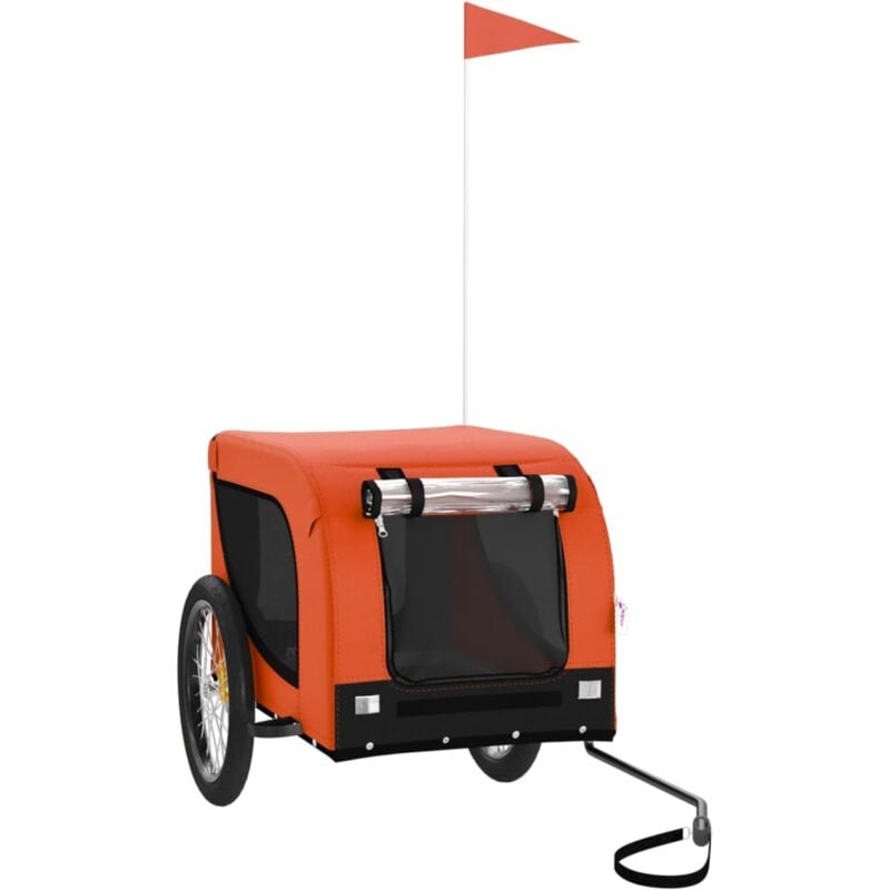 Fahrradanhänger Hunde Orange und Schwarz Oxford-Gewebe & Eisen - Vidaxl