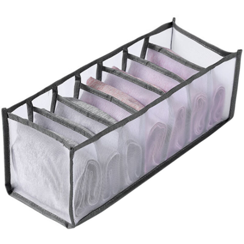 Faltbare Aufbewahrungsbox für Unterwäsche, für den Heimgebrauch, Schubladeneinteiler aus Netzgewebe, Organizer für Unterwäsche/BHs/Socken