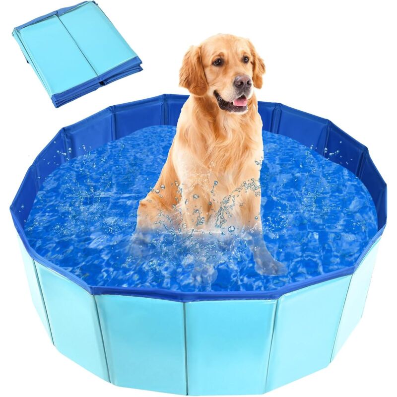 Faltbare Badewanne und Planschbecken für Hunde und Katzen – Schwimmbecken für kleine und große Tiere (60 x 20 cm)