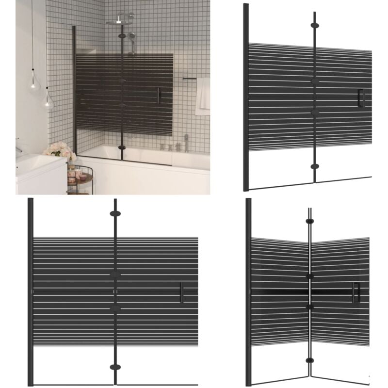Vidaxl - Faltbare Duschkabine esg 120x140 cm Schwarz - Falttür Duschkabine - Falttür Duschkabine - Home & Living