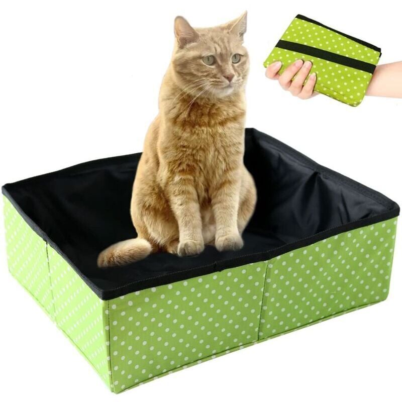 Faltbare Katzentoilette, tragbare Reise-Katzentoilette, zusammenklappbare Katzentoilette für Haustiere, wasserdicht, leicht zu reinigen für Zuhause
