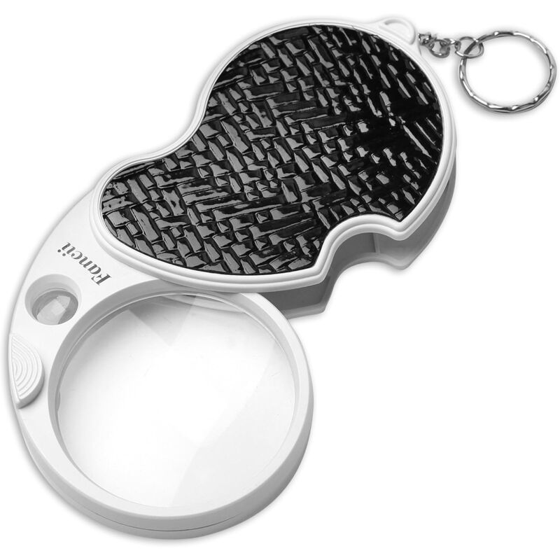 Faltbare LED-Taschenlupe, 3-fache Vergrößerung mit 15-facher Juwelierlupe – 60 mm Durchmesser, kleine tragbare Lupe für Inspektion, Schmuck, Münzen